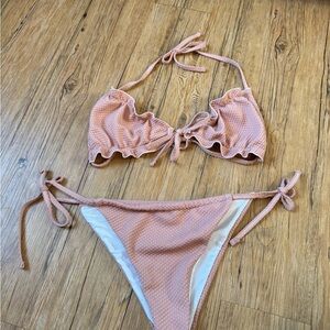 SHEIN Blush Textured Bikini Set